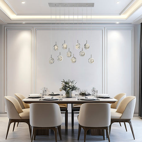 Bubbling Glow Rectangular Chandelier // Chrome  | Finesse - Home Elegance USA