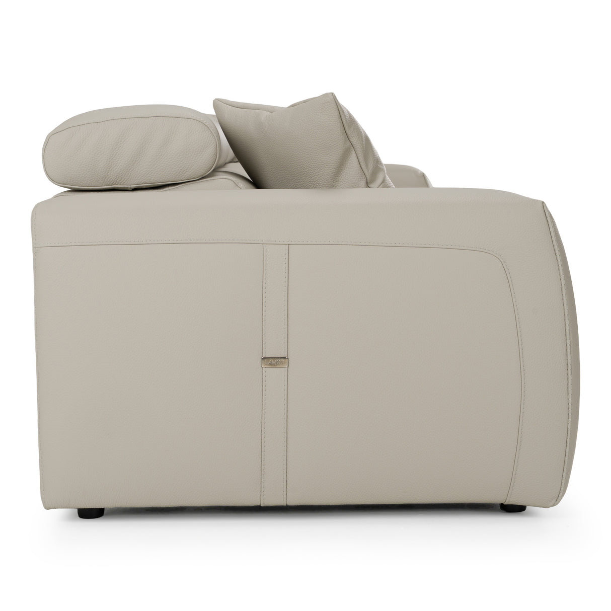 Dalton - Modern Italian Light Grey Leather 4-Seat Sofa + 2 Recliners - View Image 1