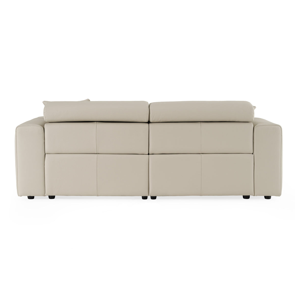 Dalton - Modern Italian Light Grey Leather 3-Seat Sofa + 2 Recliners - View Image 1