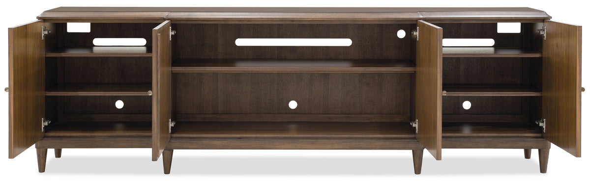 Melange Burleigh Entertainment Console - Dark Brown by Hooker Furniture - View 4
