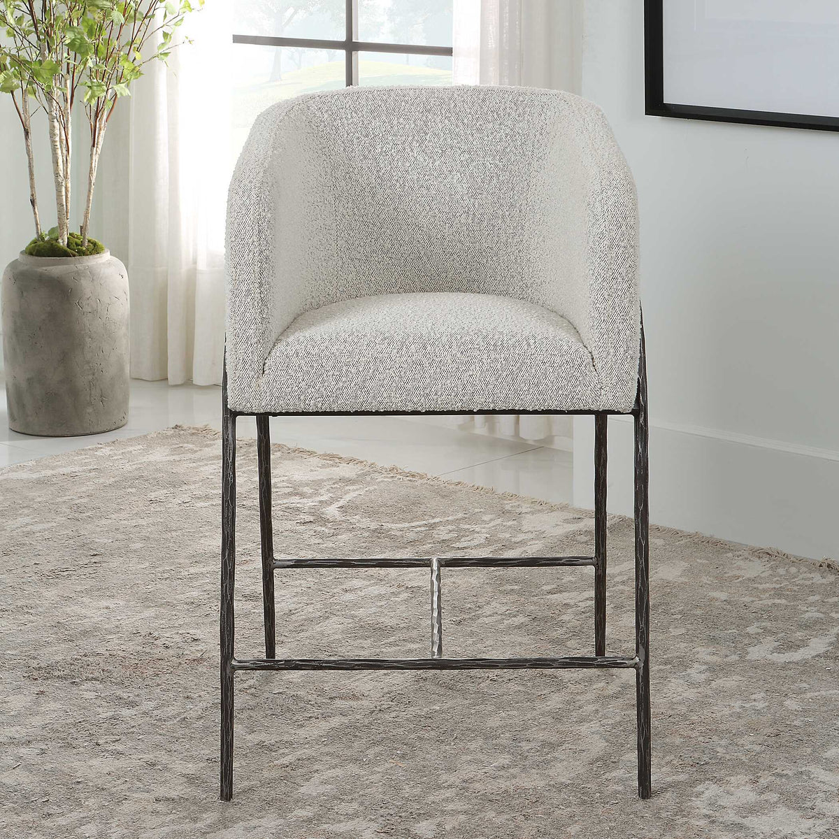 Jacobsen 27" Counter Stool - Light Gray by Uttermost - View 3