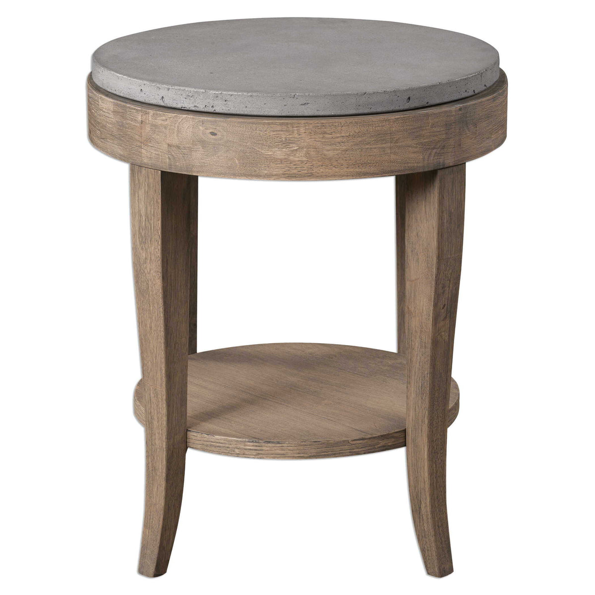 Deka Round Side Table Gray & Light Brown - Gray / Light Brown by Uttermost - View 1