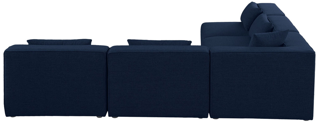 Cube - Modular Sectional 5 Piece - Navy - Fabric | Home Elegance USA