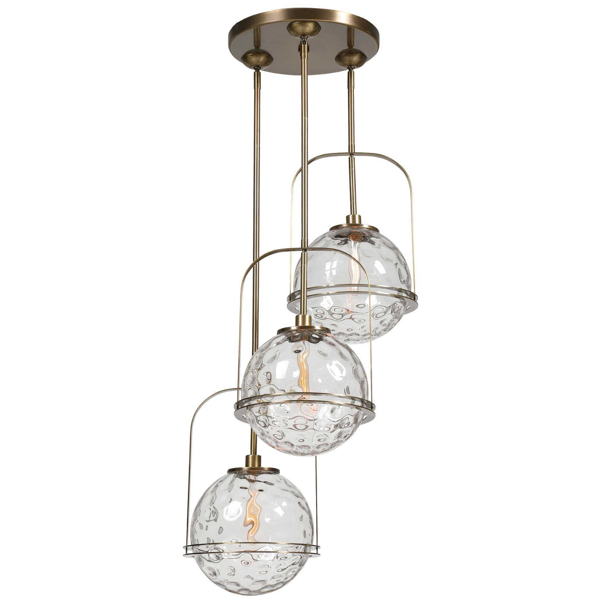 Mimas 3 Light Cluster Pendant - Gold / Silver by Uttermost - View 4