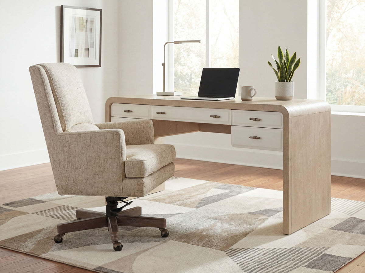 Wright Fabric Executive Swivel Tilt Chair - Beige by Hooker Furniture - View 2