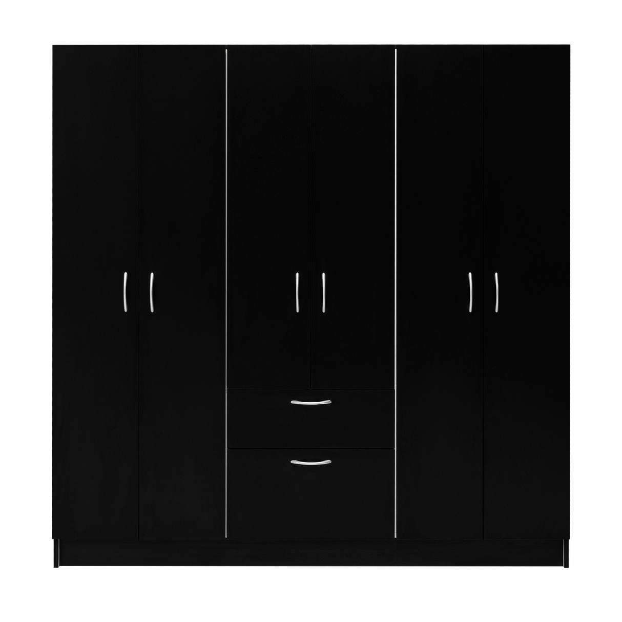 Six Doors Armoire Maya, Bedroom, Black / White - sold by Home Elegance USA