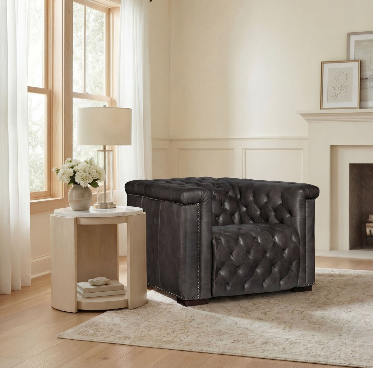 Savion Grandier Power Recliner With Power Headrest - Dark Gray by Hooker Furniture - View 2