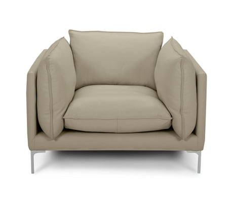 Divani Casa Harvest - Modern Taupe Full Leather Chair | Home Elegance USA