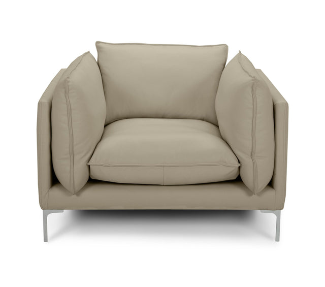 Divani Casa Harvest - Modern Taupe Full Leather Chair | Home Elegance USA