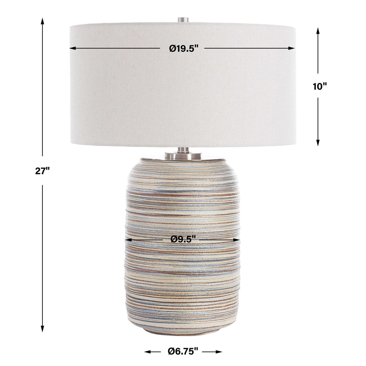 Prospect Ceramic Large Table Lamp - Gray by Uttermost - View 7