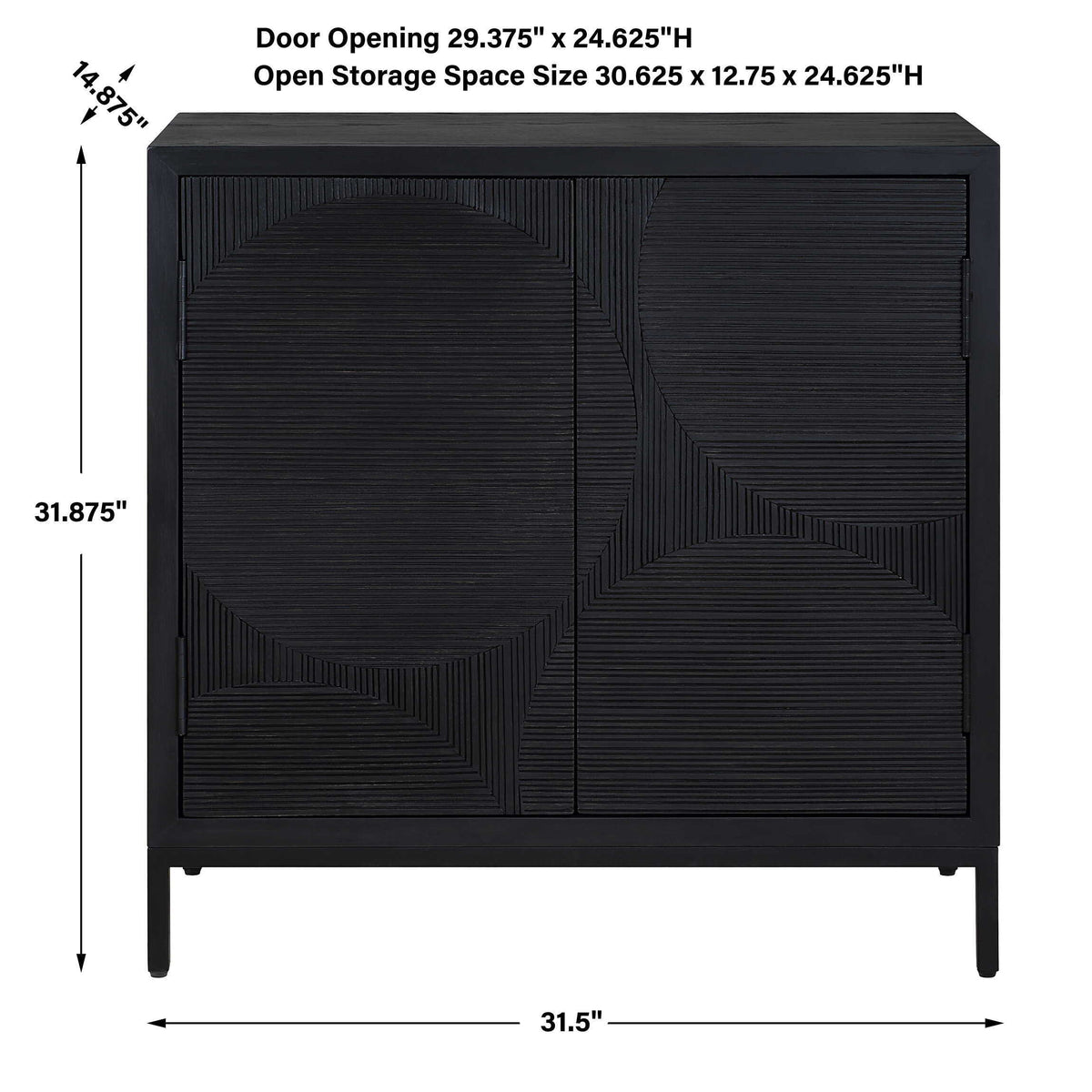 Beswick 2 Door Cabinet - Black by Uttermost - View 10