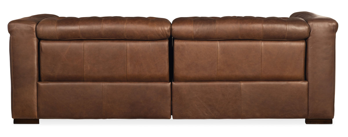 Savion 2 Over 2 Sofa With Power Recline & Power Headrest Saddlebag Lodge - Light Brown by Hooker Furniture - View 3