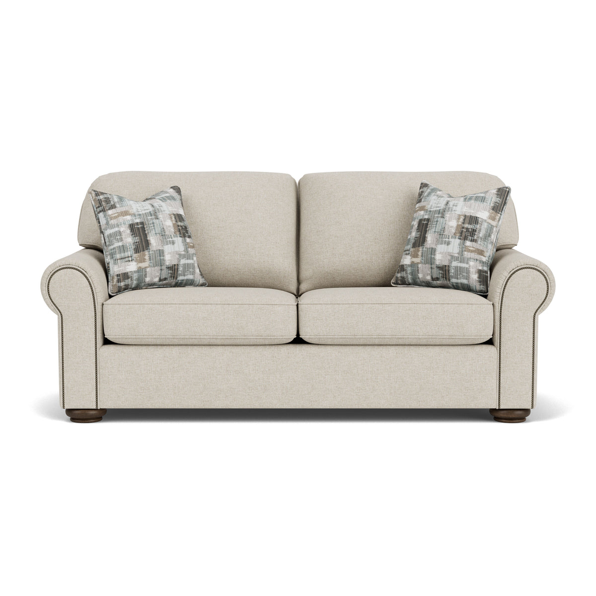Preston Fabric Stationary Full Sleeper With Nailhead Trim | Flexsteel