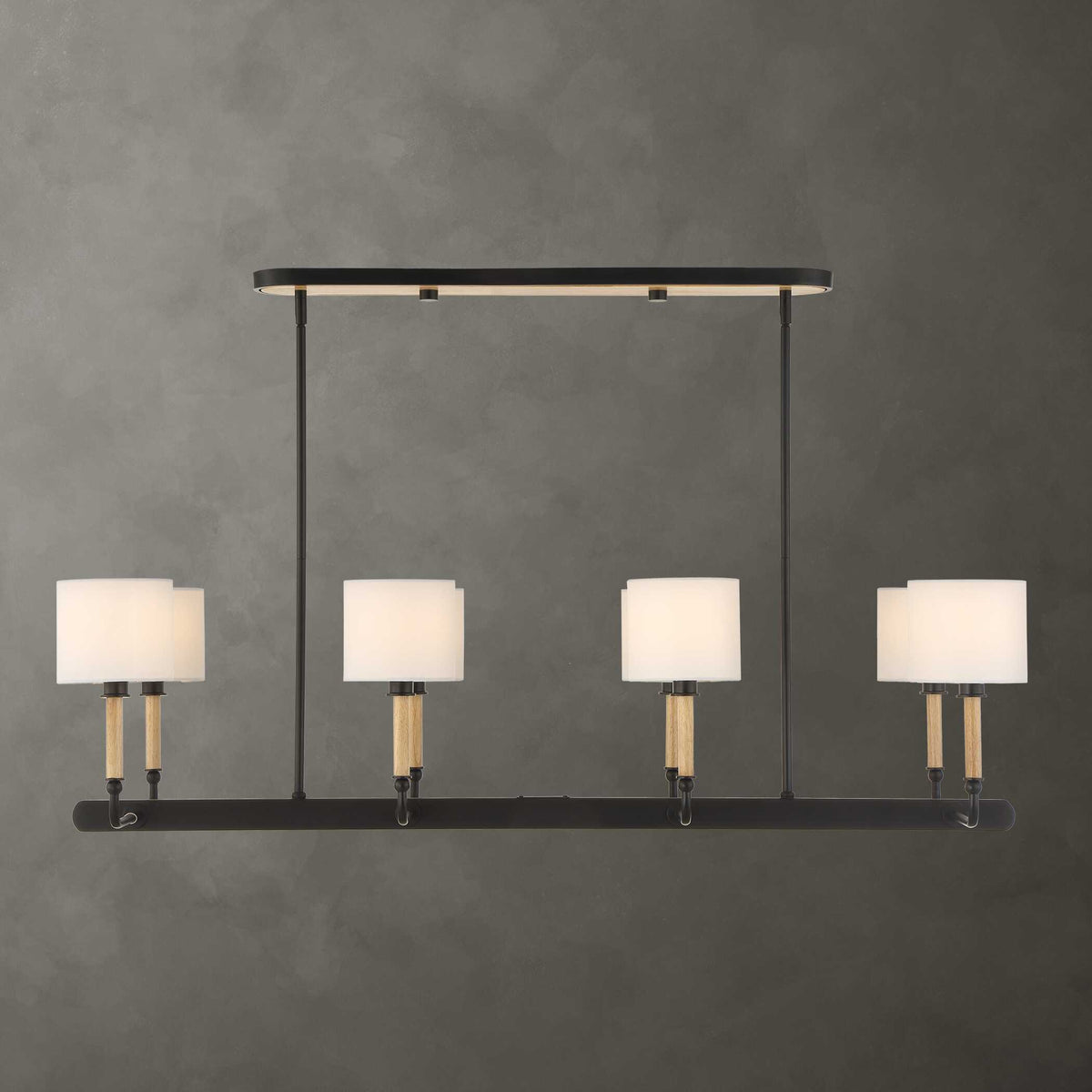 Franconia 8 Light Pendant - Black / White by Uttermost - View 2