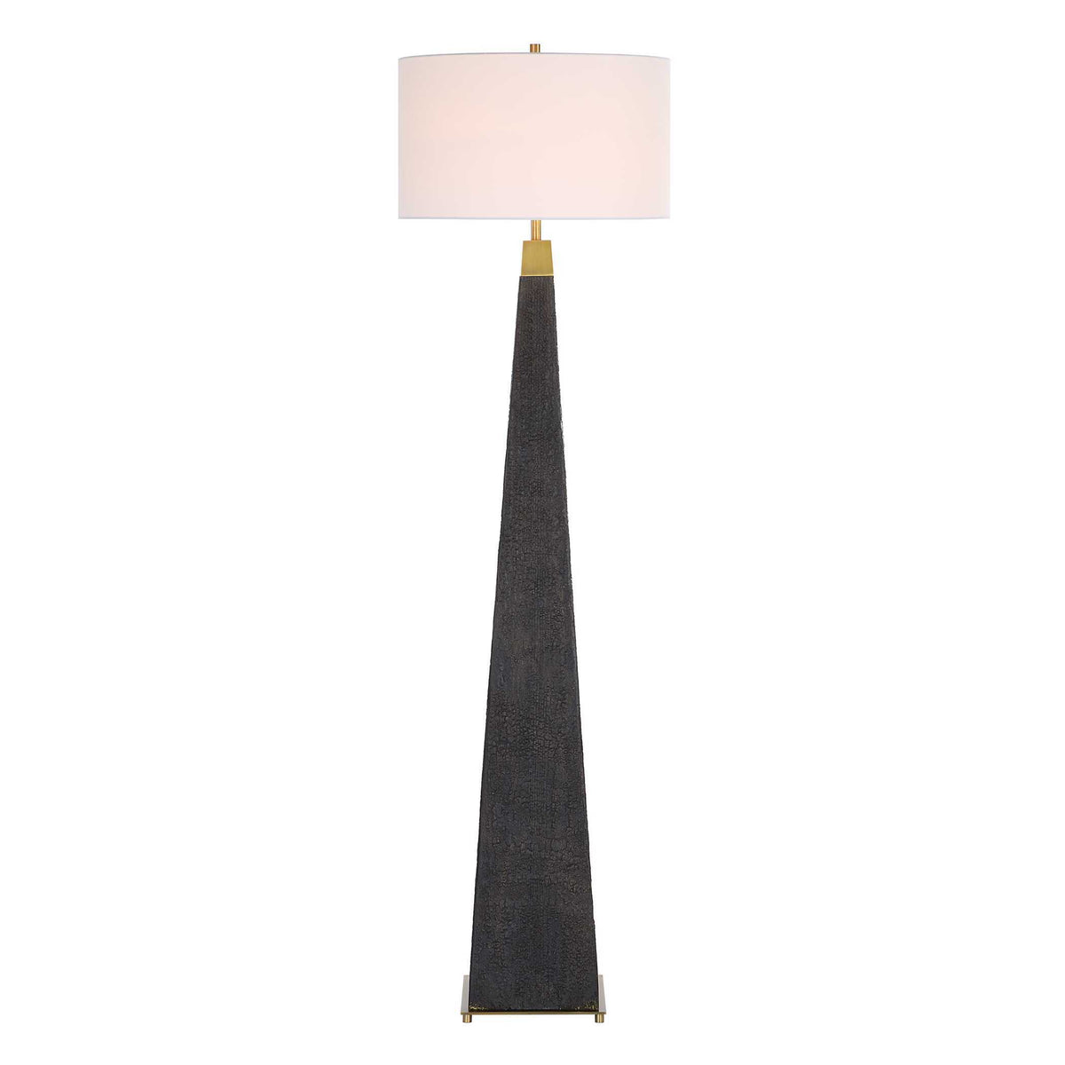 Lathey Tapered Floor Lamp - Black by Uttermost - View 6