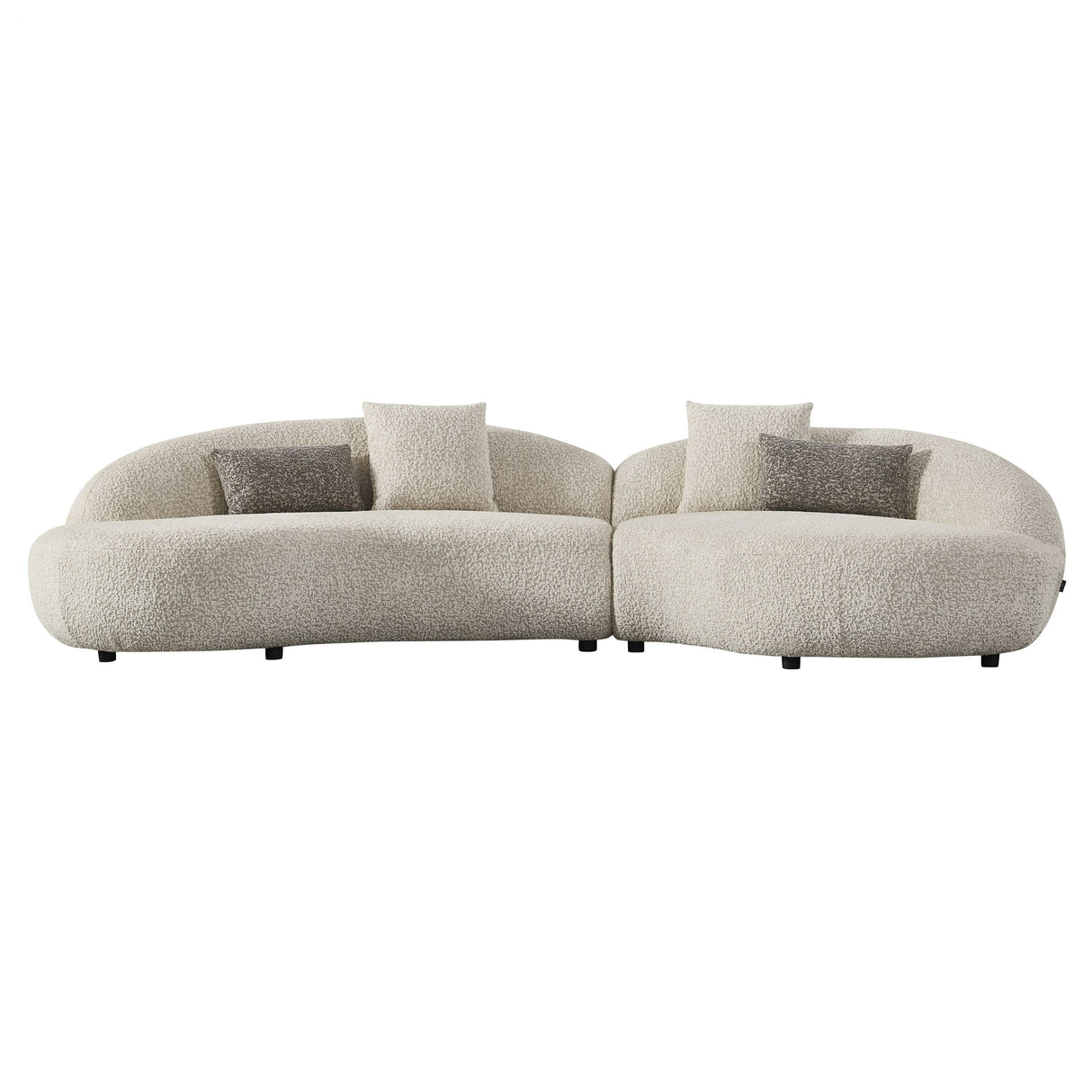Delvan Contemporary Beige Fabric Right Facing Chaise Sectional Sofa | VIG Furniture | Seats Up to 5