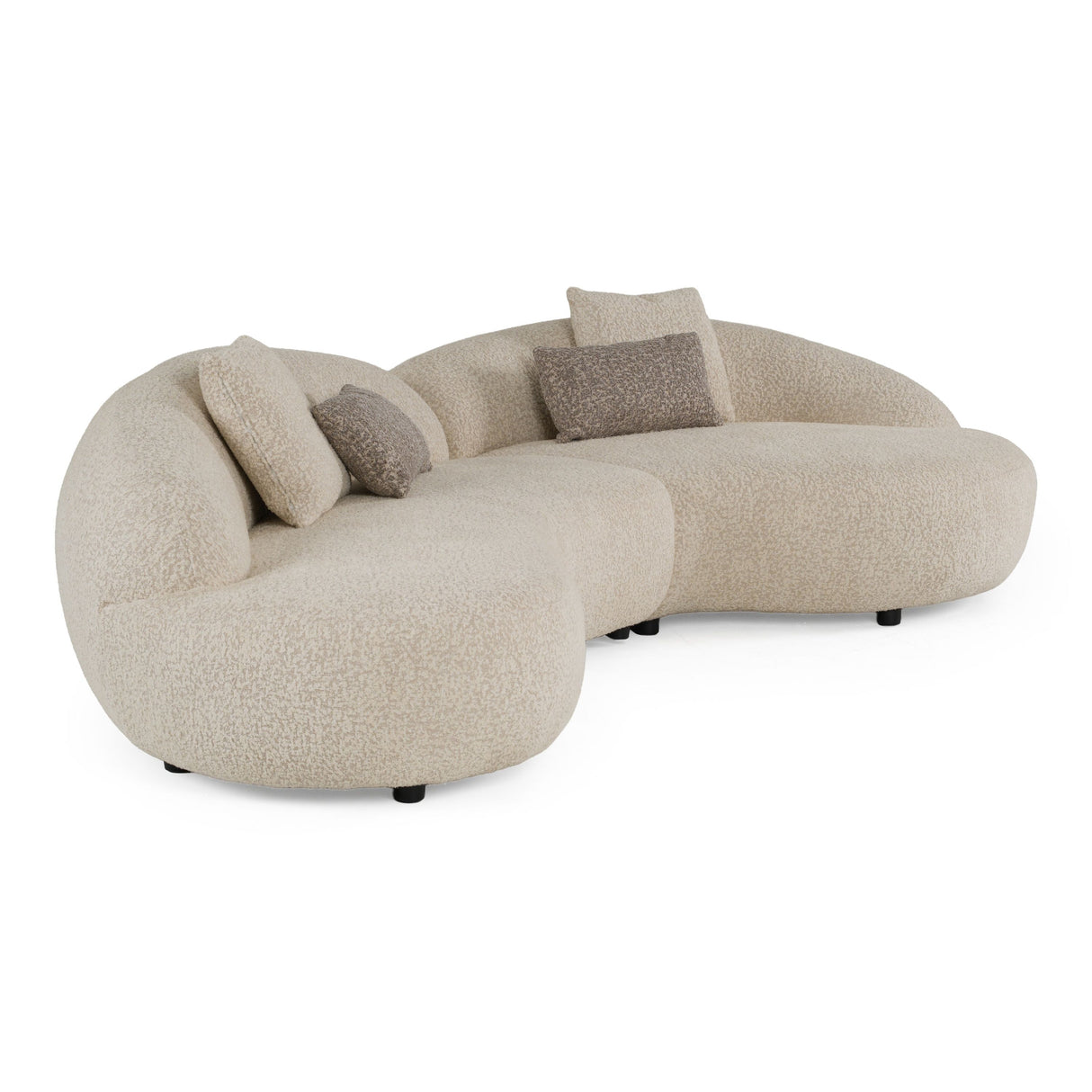 Delvan Contemporary Beige Fabric Right Facing Chaise Sectional Sofa | VIG Furniture | Seats Up to 5