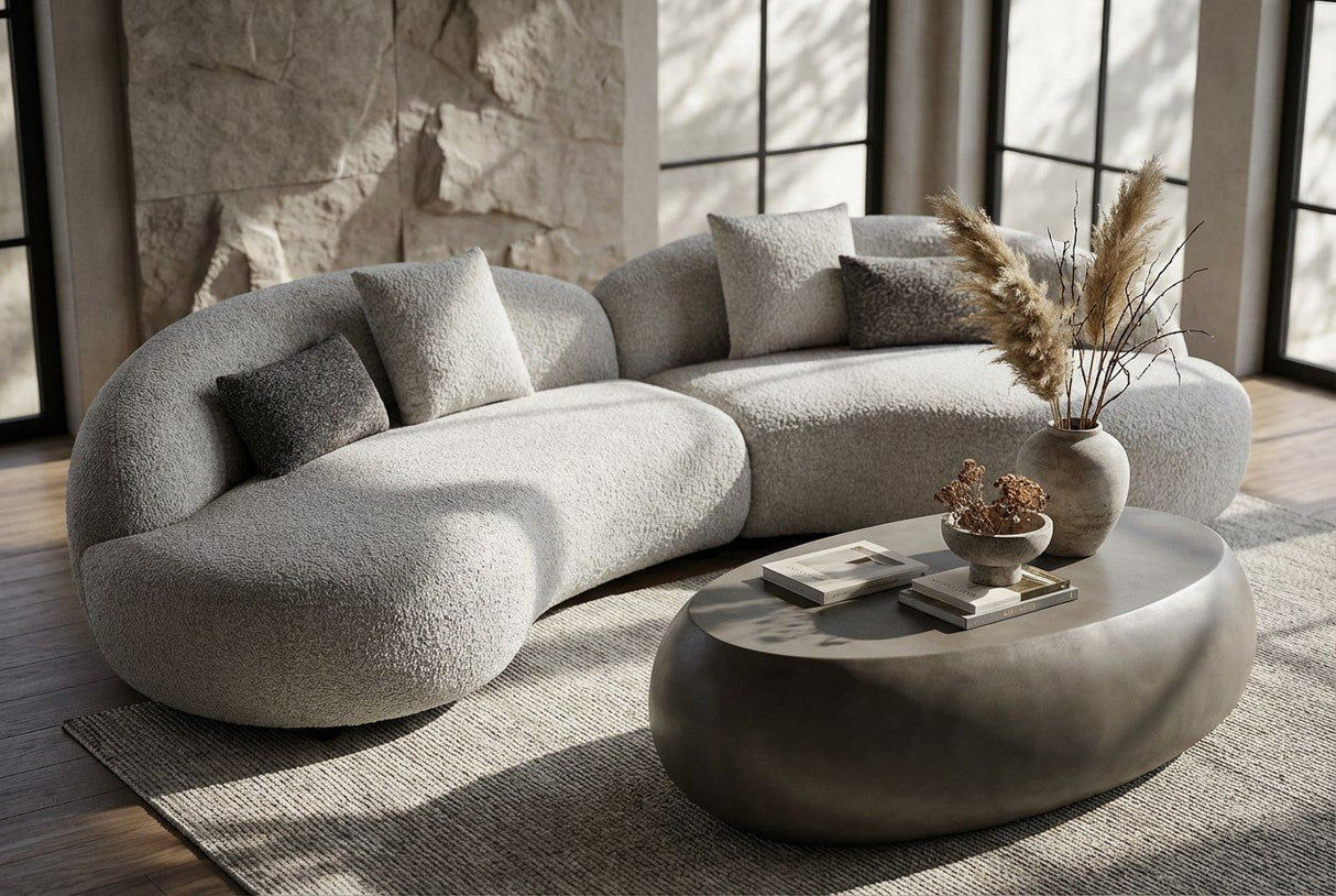 Delvan Contemporary Beige Fabric Right Facing Chaise Sectional Sofa | VIG Furniture | Seats Up to 5