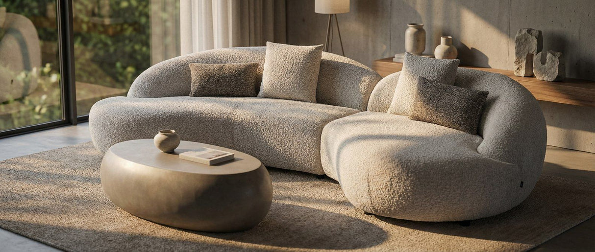 Delvan Contemporary Beige Fabric Right Facing Chaise Sectional Sofa | VIG Furniture | Seats Up to 5