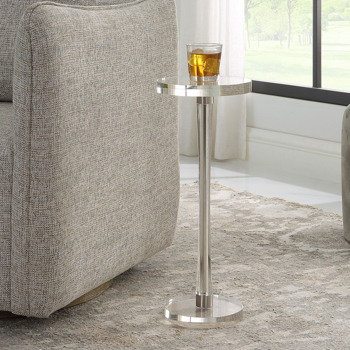 Pria Crystal Drink Table - Silver by Uttermost - View 2