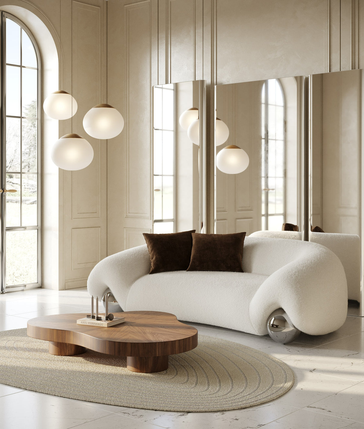 Fortune - Contemporary White Fabric Sofa - View Image 1