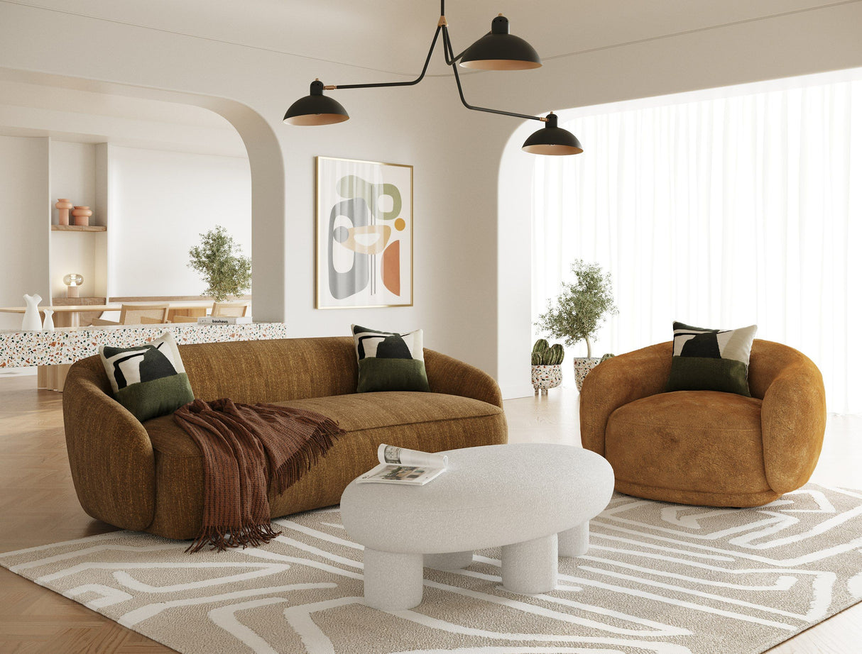 Divani Casa Norris - Modern Mustard Fabric Sofa