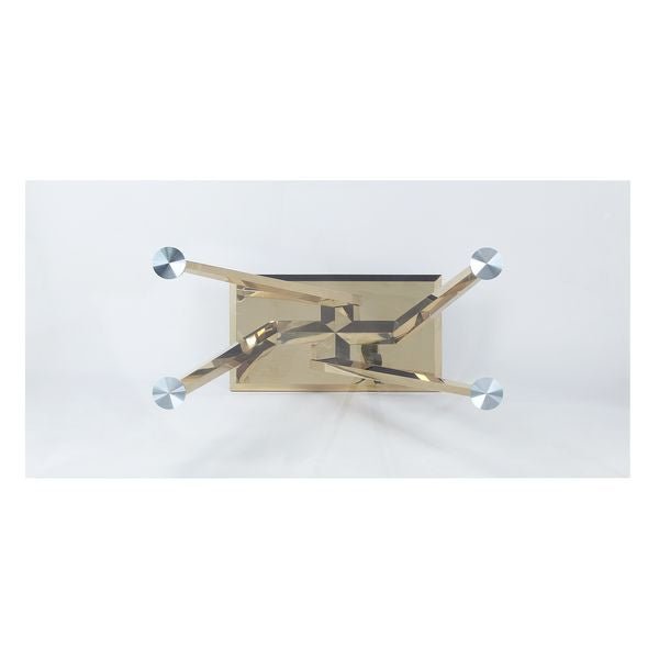 Barnard Dining Table DN00219 Clear Glass & Mirrored Gold Finish | Acme | Home Elegance USA