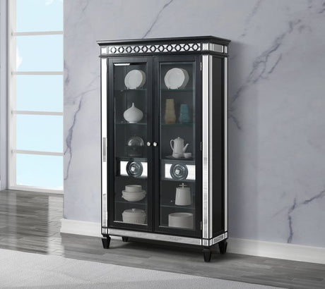Acme - Varian II Curio DN00593 Mirrored & Black Finish