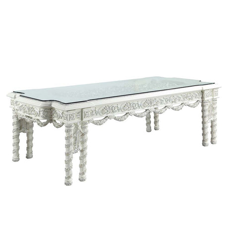 Acme - Vanaheim Dining Table DN00678 Antique White Finish