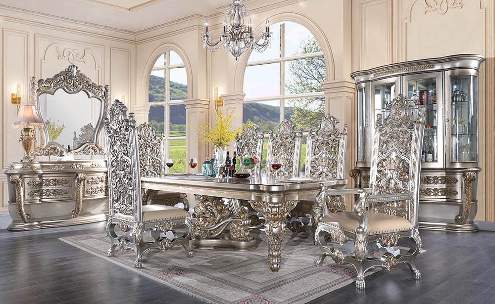 Danae Dining Table DN01197 Champagne & Gold Finish | Acme | Home Elegance USA