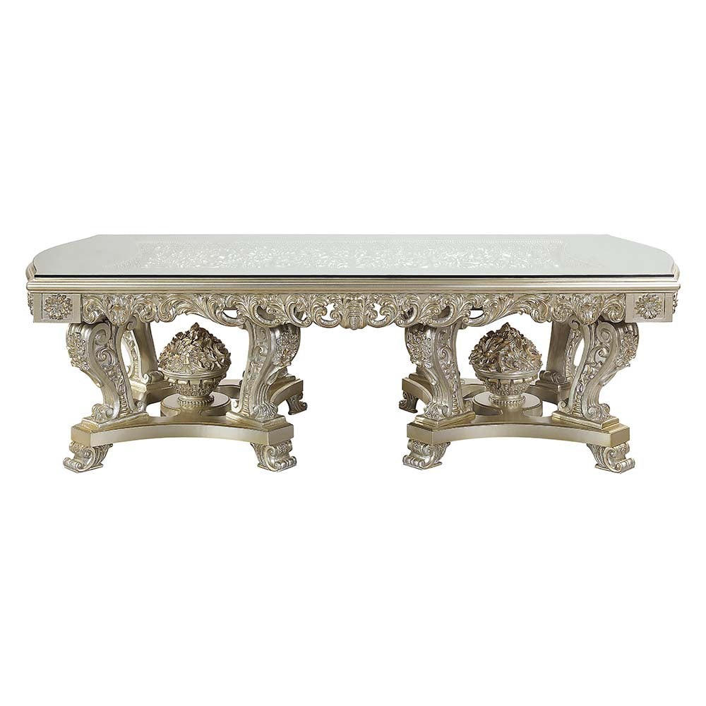 Acme - Sorina Dining Table DN01208 Antique Gold Finish