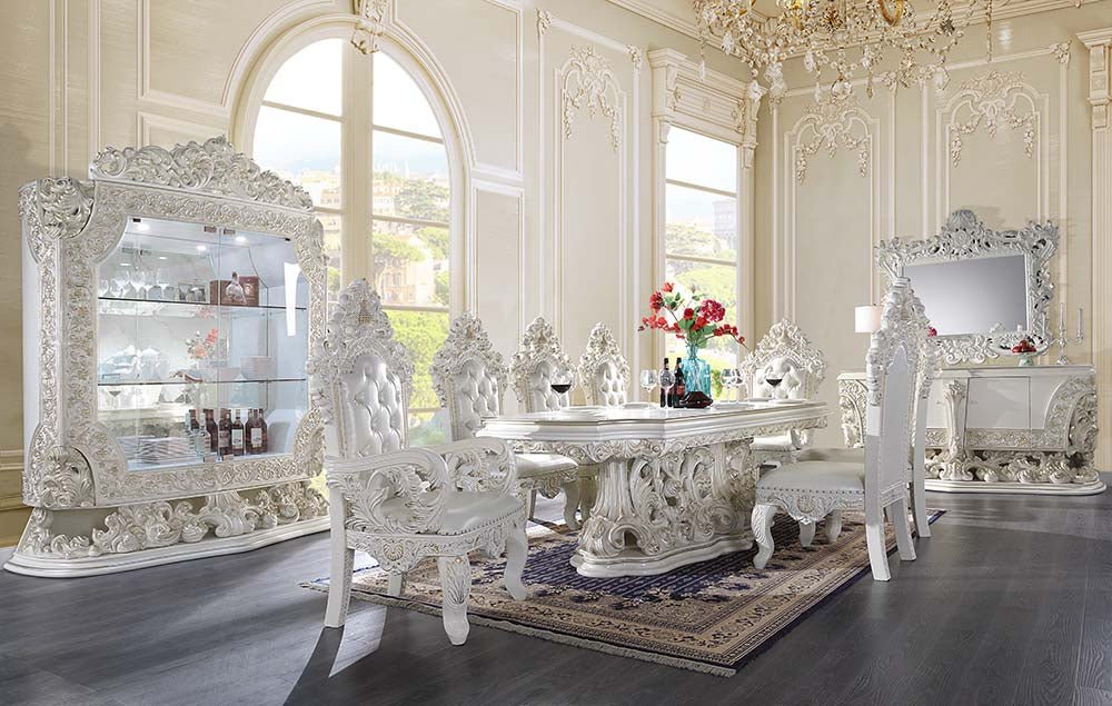 Adara Dining Table DN01229 Antique White Finish | Acme | Home Elegance USA