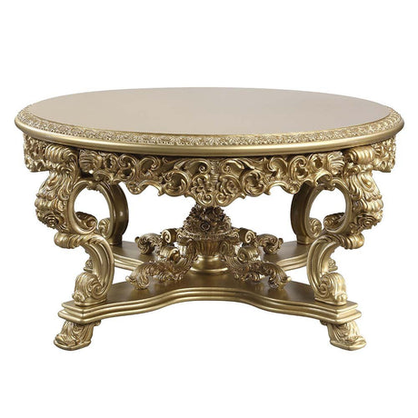 Bernadette Round Dining Table DN01469 Gold Finish | Acme | Home Elegance USA