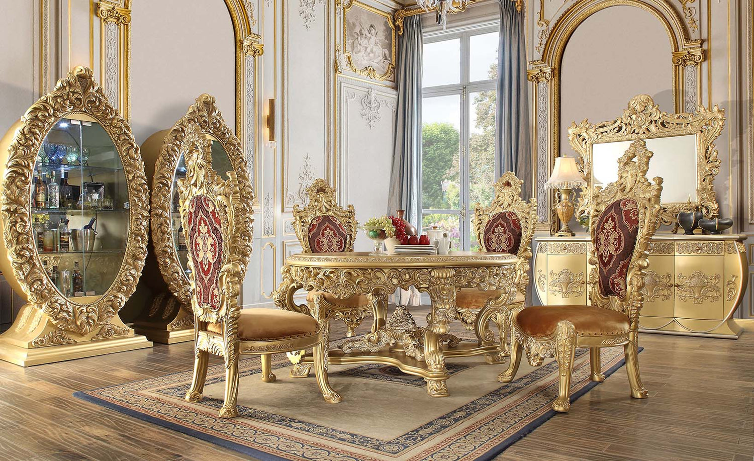Bernadette Round Dining Table DN01469 Gold Finish | Acme | Home Elegance USA
