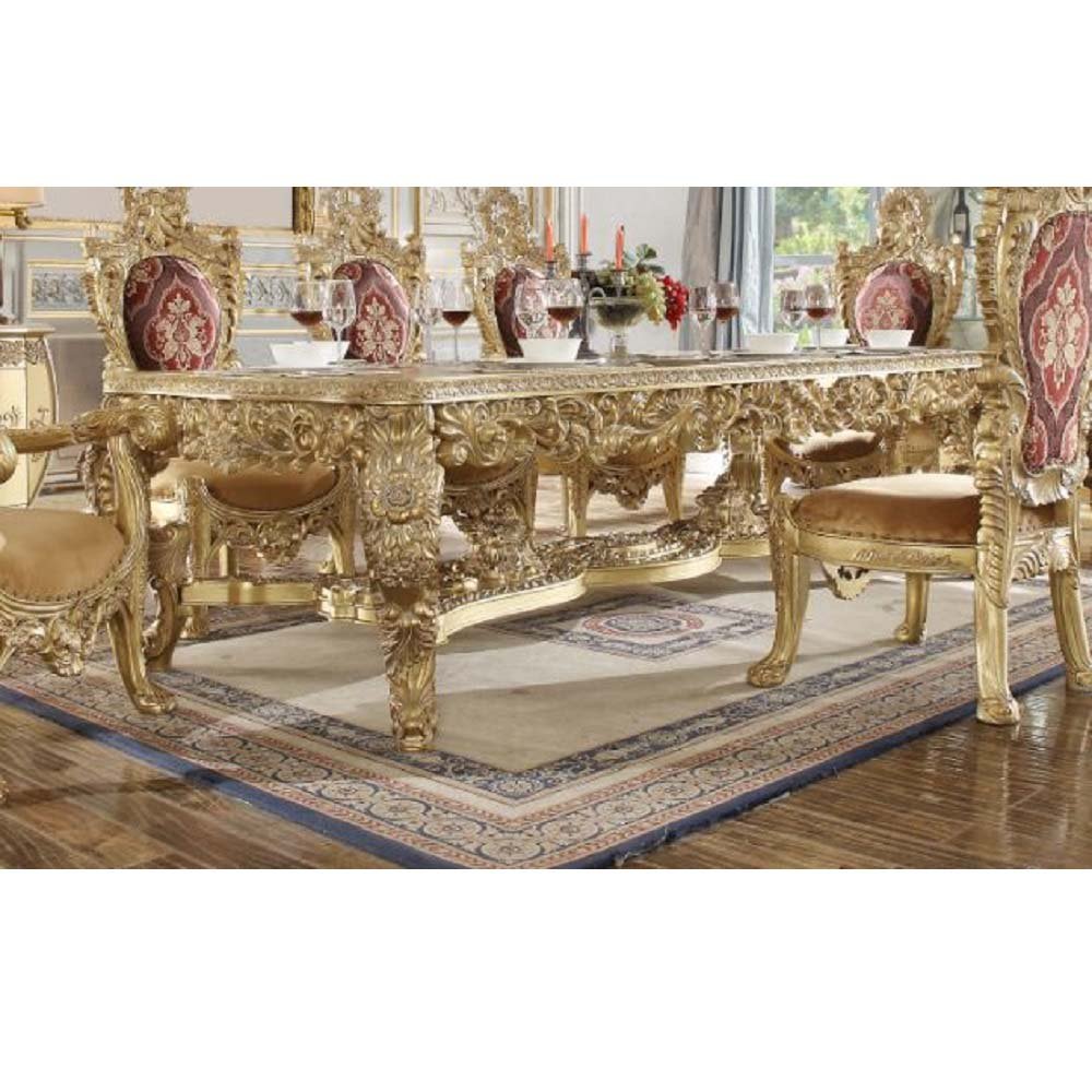 Bernadette Dining Table DN01470 Gold Finish | Acme | Home Elegance USA