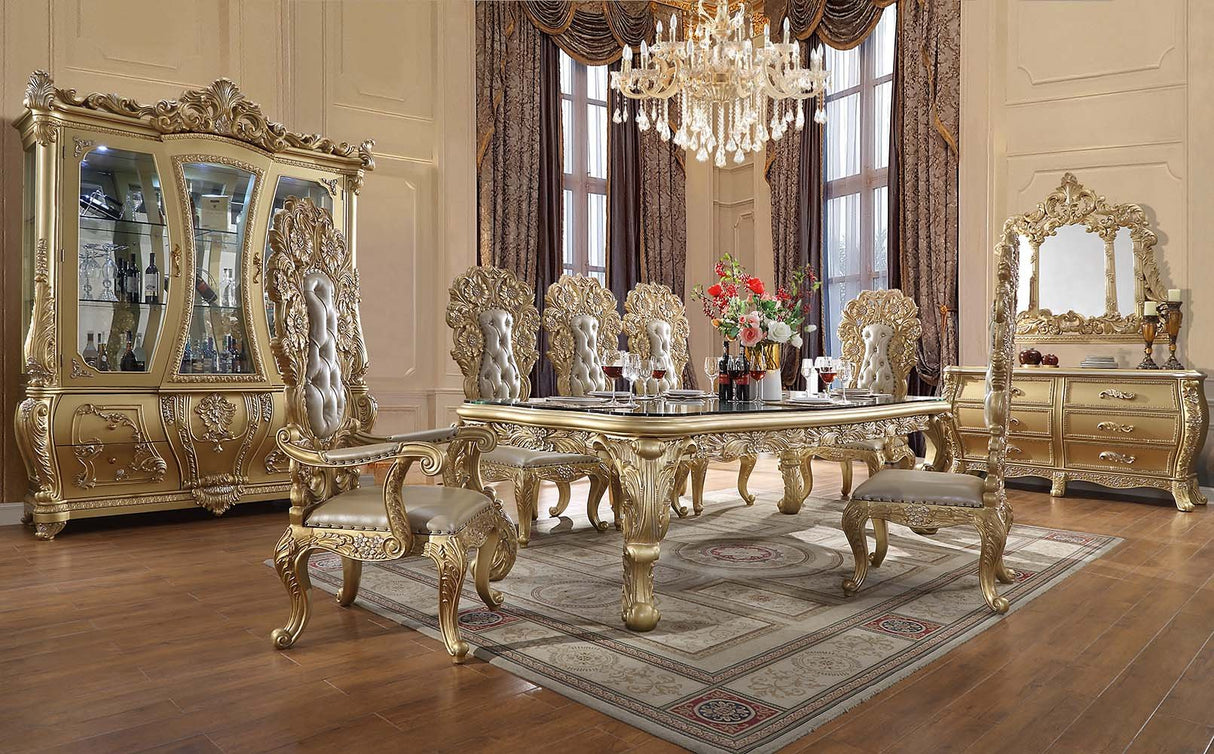 Cabriole Dining Table DN01482 Gold Finish | Acme | Home Elegance USA