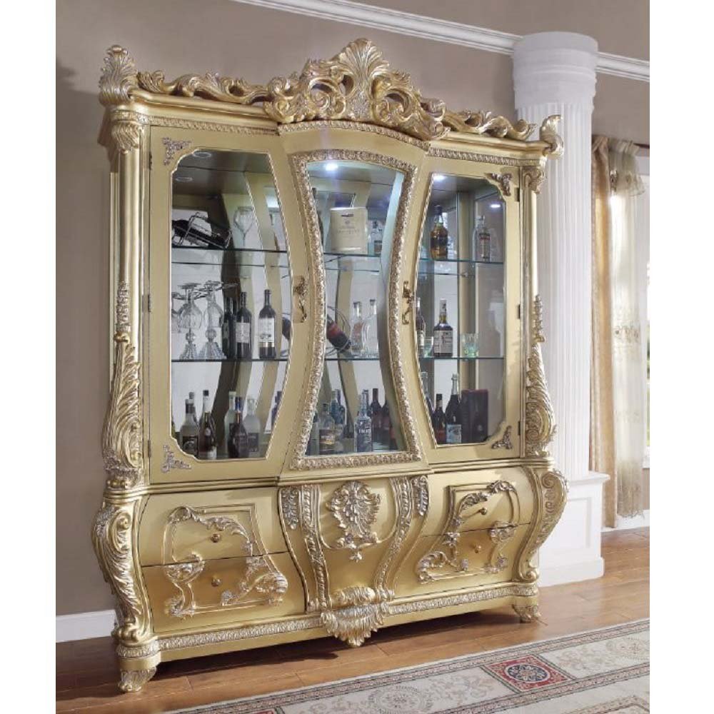 Cabriole Curio DN01485 Gold Finish | Acme | Home Elegance USA