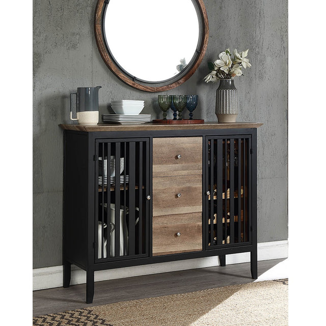 Acme - Zudora Server DN01759 Antique Oak & Sandy Black Finish