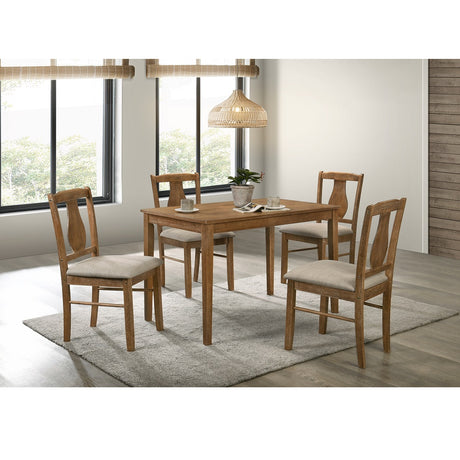 Acme - Kayee 5PC Pack Dining Set DN01804 Weathered Oak Finish