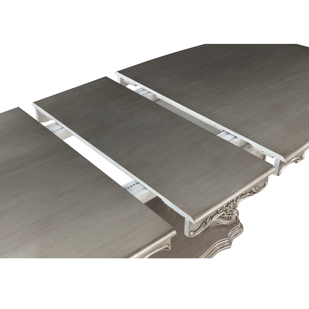 Ariadne Dining Table W/Pedestal DN02281 Antique Platinum Finish | Acme | Home Elegance USA