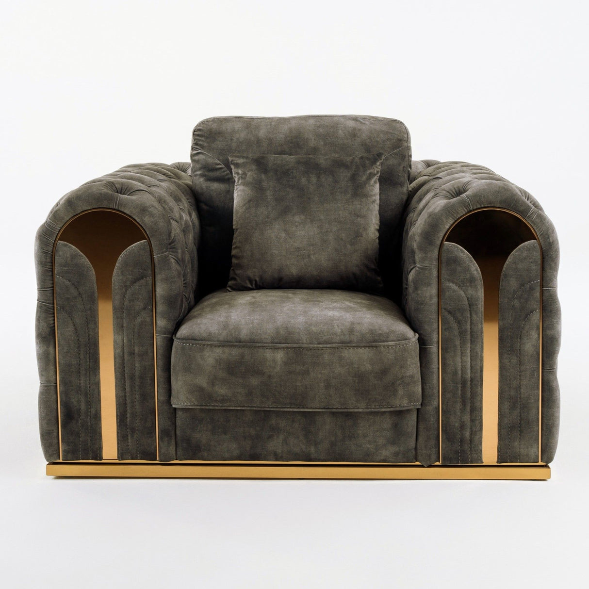 Divani Casa Dosie - Transitional Grey Velvet Chair