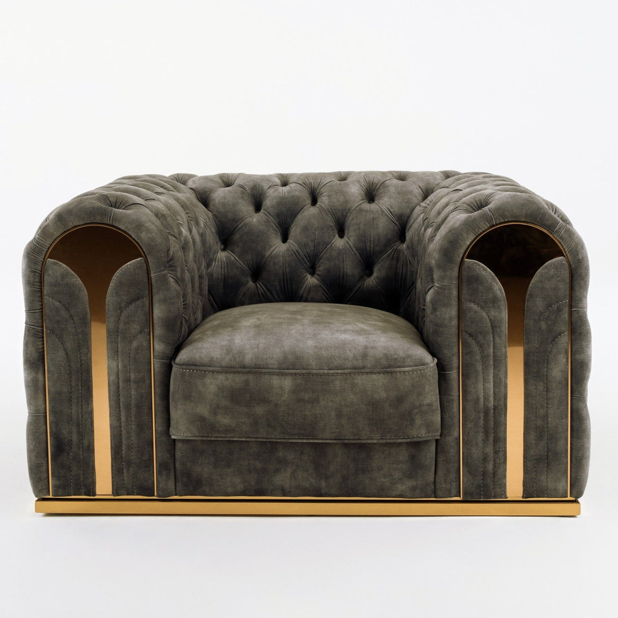 Divani Casa Dosie - Transitional Grey Velvet Chair