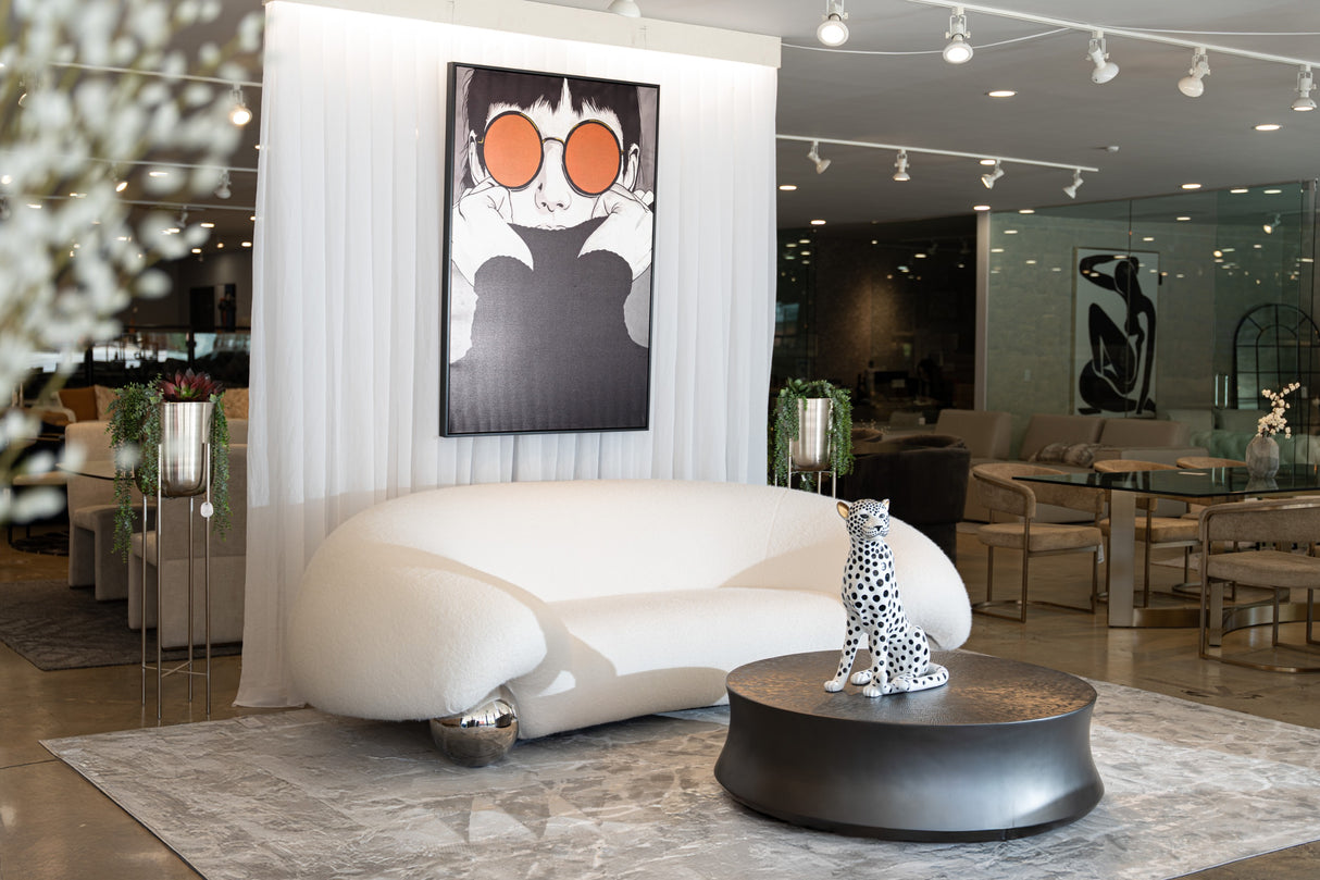 Fortune - Contemporary White Fabric Sofa - View Image 1