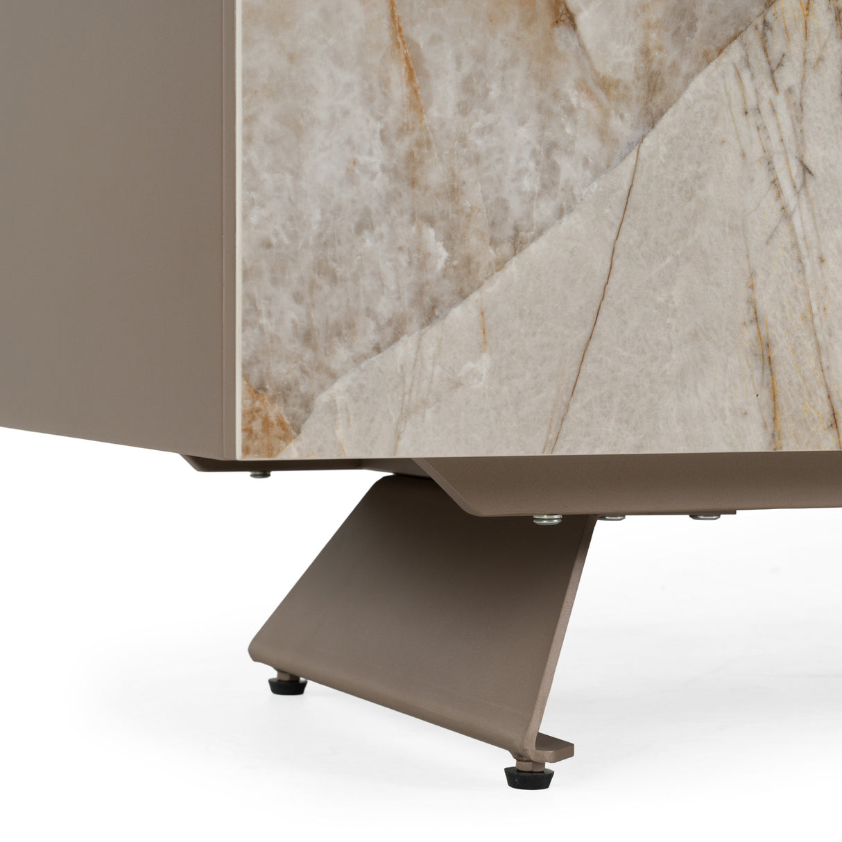 Dunster - Contemporary Beige Ceramic + Metallic Grey Buffet - View Image 1