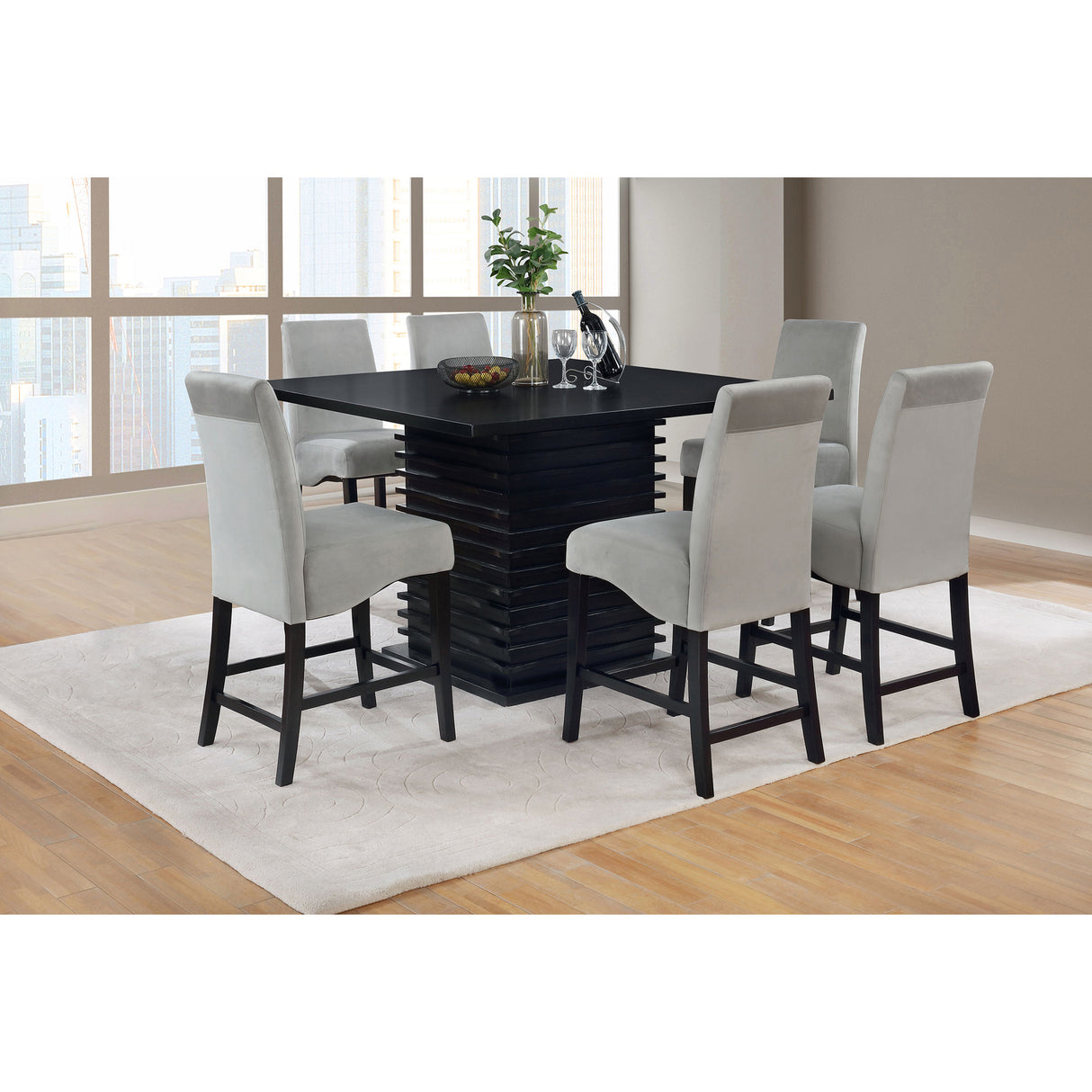 Giannis Black and Grey 7-piece Dining Set