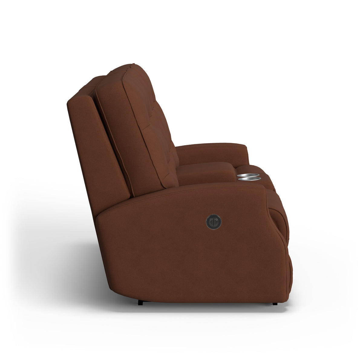 Devon Transitional Fabric Power Reclining Loveseat, Console | Flexsteel