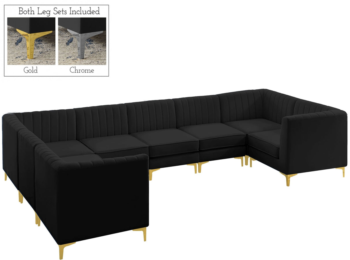 Alina - Modular Sectional 8 Piece - Black - Fabric | Home Elegance USA