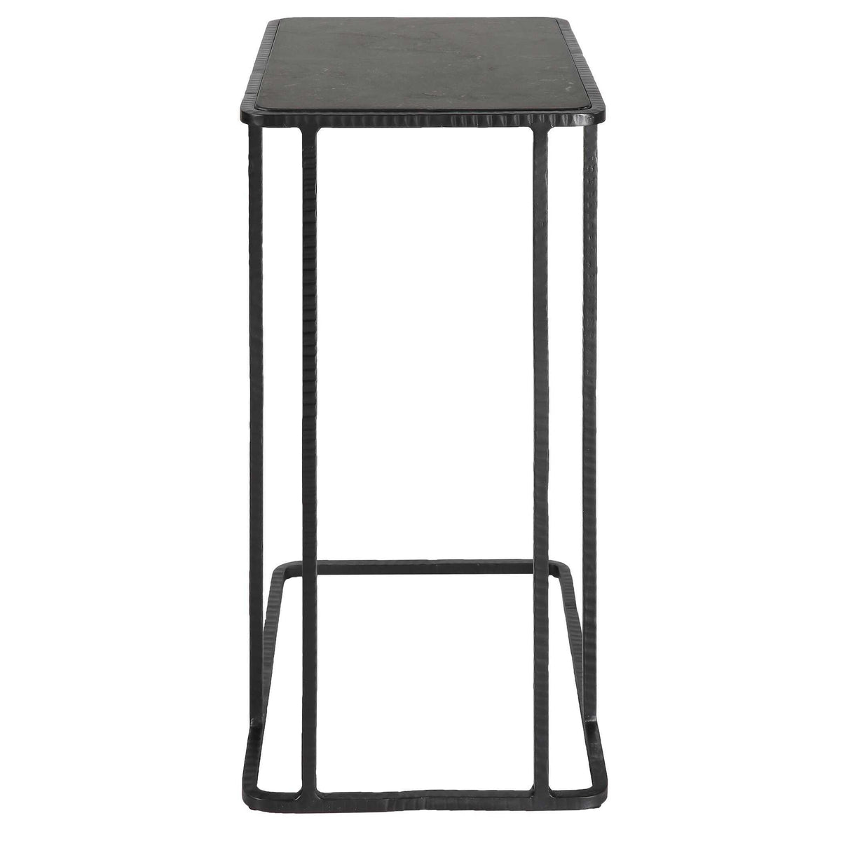 Cavern Stone & Iron Accent Table - Black by Uttermost - View 7