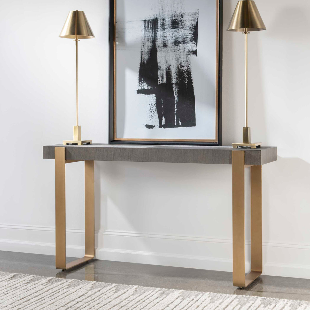 Kea Contemporary Console Table - Dark Gray / Yellow by Uttermost - View 3