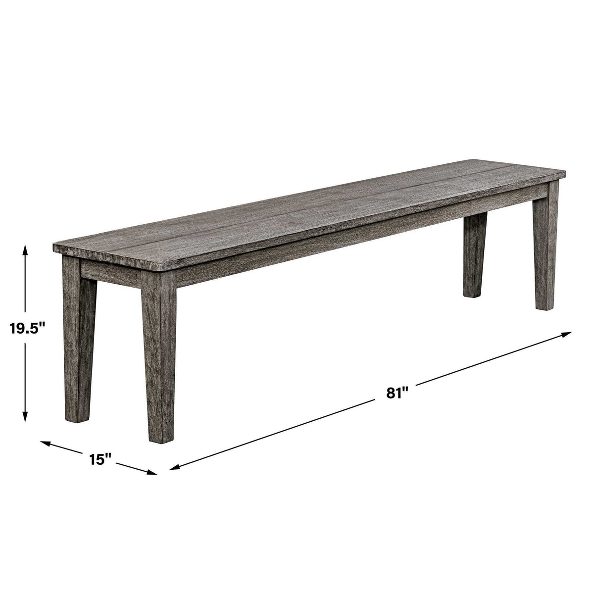 Forsyth Outdoor Bench - Dark Gray by Uttermost - View 8